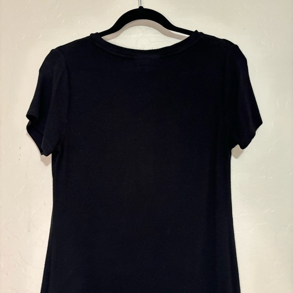 Motherhood Maternity Black Ribbed Knit Short Sleeve T-Shirt Dress Size M - Picture 10 of 11